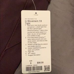 Lululemon In Movement 7/8 tight